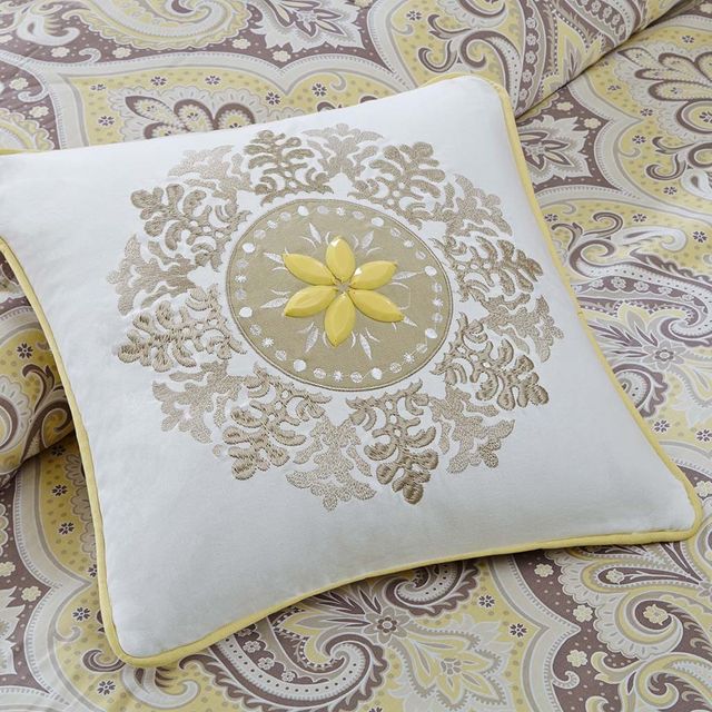 Olliix by Madison Park Yellow Twin Nisha Comforter Set-4