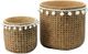 A & B Home 2-Piece Natural Woven Planters-0