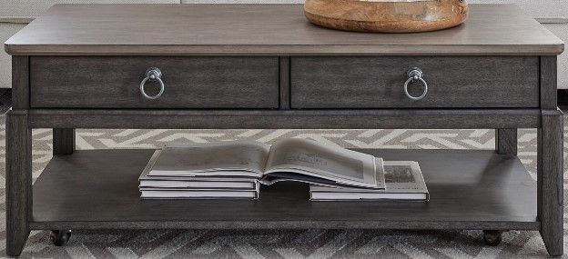 Null Furniture Lake Lure Gray Fog Large Rectangular Cocktail Table-0