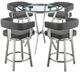 Armen Living Naomi and Lorin 5-Piece Brushed Stainless Steel Counter Height Dining Set-0