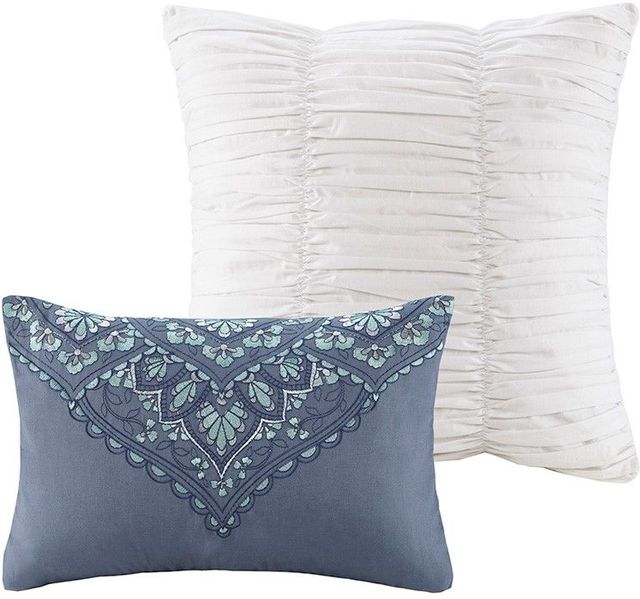 Olliix by Urban Habitat 7 Piece Blue Full/Queen Maggie Reversible Cotton Coverlet Set-2