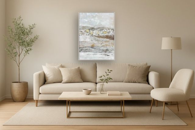 Classy Living Organic Textured Serenity Stone Landscape Wall Art-1