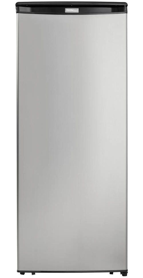 Danby® Designer 24" 8.5 Cu. Ft. Black with Stainless Steel Upright Freezer-0