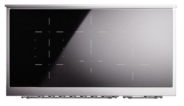 Ilve® Nostalgie II Noblesse 48'' Glossy Black Pro Style Induction Range with Chrome Trim-3