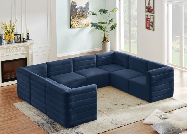 Meridian Furniture Quincy 8-Piece Navy Modular Sectional Set-2