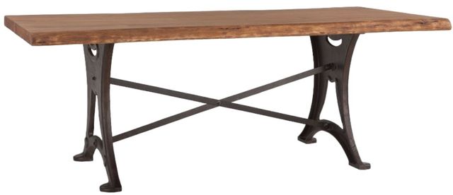 Home Trends & Design Organic Forge Antique Zinc/Raw Walnut Dining Table-0