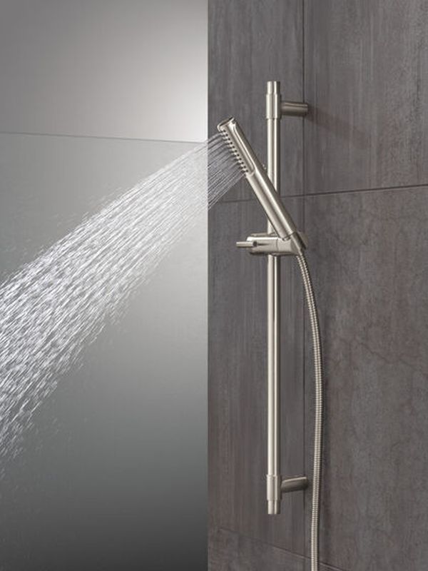 Delta Universal Showering Components Lumicoat® Stainless 2-Setting Hand Shower with ProClean™ Spray and Slide Bar-1