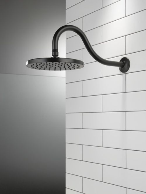 Peerless Universal Showering Components Matte Black 1-Setting Head Shower -3