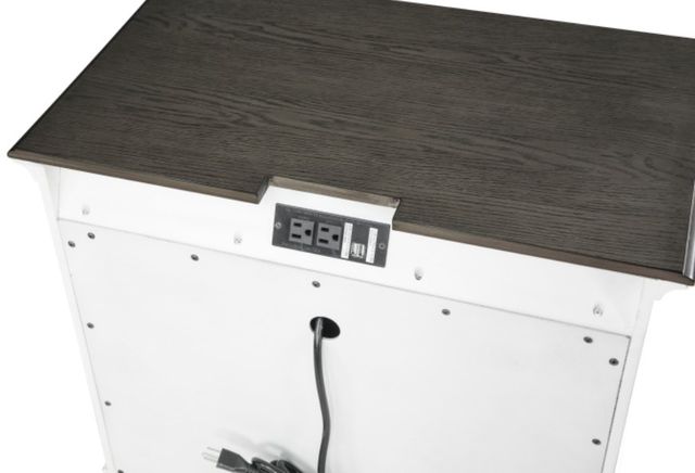 Mazin Furniture Chesterton Antique White/Dark Brown Nightstand-3