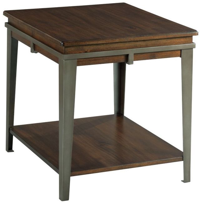 Hammary® Composite Espresso Rectangular End Table with Antique Nickel Frame-0