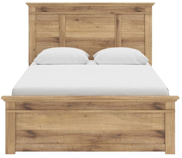 Signature Design by Ashley® Makidern Tan Queen Panel Bed with 2-Drawer Storage-3