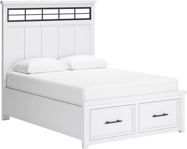 Benchcraft® Ashbryn White Queen Storage Panel Bed-0