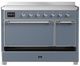 Ilve® Majestic III 48" Blue Gray Pro Style Induction Range with Solid Door and Chrome Trim-2
