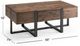 Magnussen Home® Prescott Rustic Honey Condo Cocktail Table with Metal Base -1