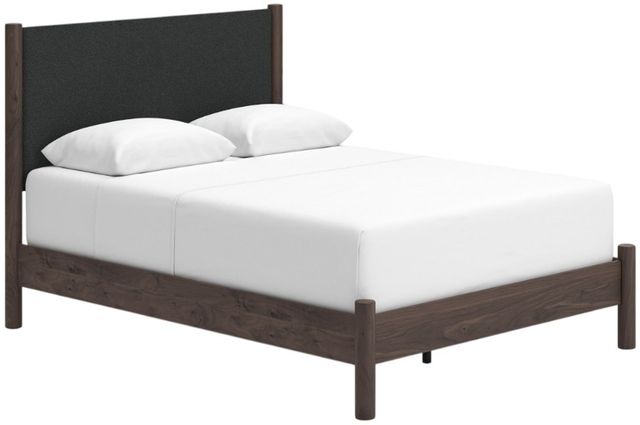 Signature Design by Ashley® Cadmori Black/Brown Queen Upholstered Panel Bed-1