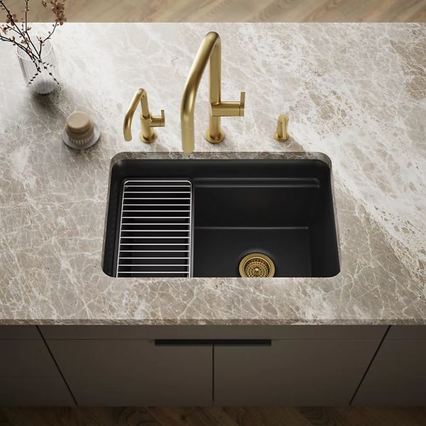 KOHLER® Cairn® Matte Black 28" Undermount Single-Bowl Utility Sink-1
