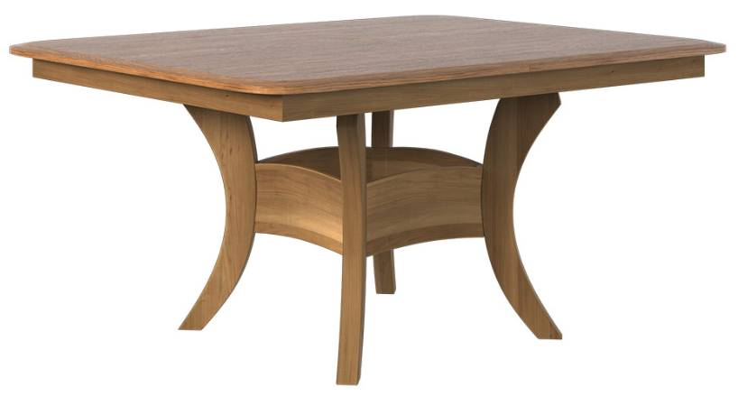 Country View Woodworking Customizable Palmer Red Oak Top 116" Dining Table with 4-Leaves and Brown Maple Base