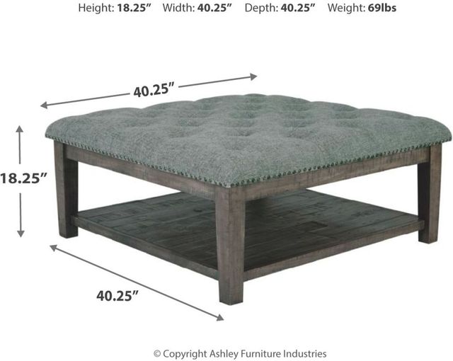 Signature Design by Ashley® Borlofield Weathered Gray Coffee Table Ottoman-1