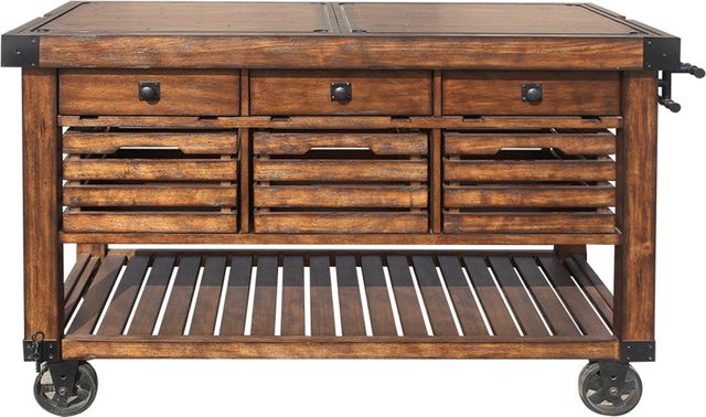 ACME Furniture Kaif Distressed Chestnut Kitchen Cart-1