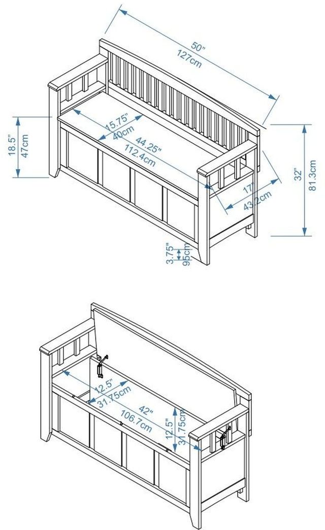 Linon Cynthia Walnut Storage Bench-2