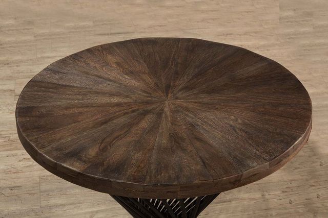 HH2 Home Kanister Walnut End Table with Dark Pewter Base-2