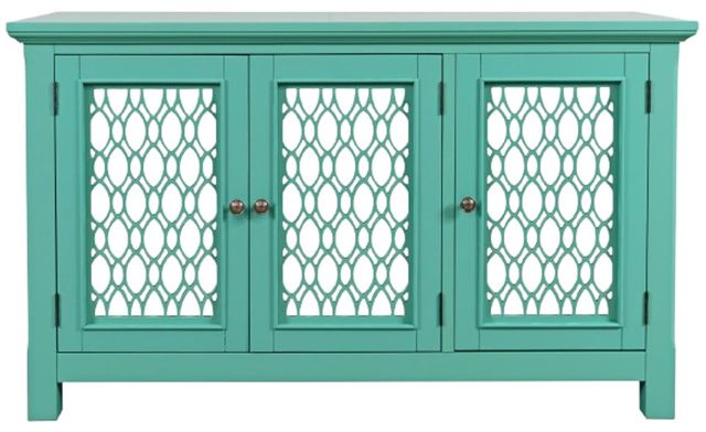 Jofran Inc. Isabella Aqua 54" Mirrored Accent Cabinet-2