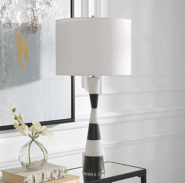 Uttermost® Bandeau Black/White Table Lamp-1