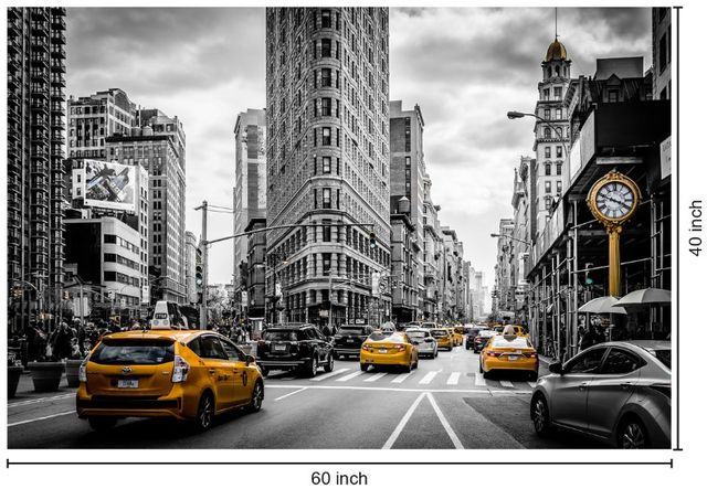 Classy Living Yellow Cab Time Square Wall Art-2