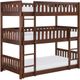 Mazin Furniture Rowe Dark Cherry Twin Triple Bunk Bed-0