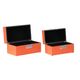 A & B Home 2-Piece Orange Decorative Box Set-3