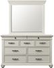 Elements International Slater Antique White Dresser and Mirror-1