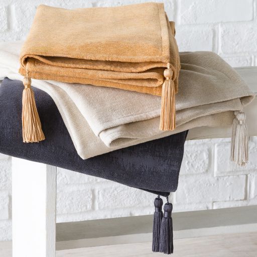 Surya Copacetic Khaki 50"x60" Throw Blanket-3