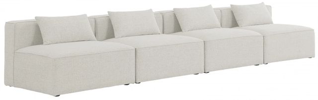 Meridian Furniture Cube 4-Piece Cream Armless Modular Sectional Sofa-0