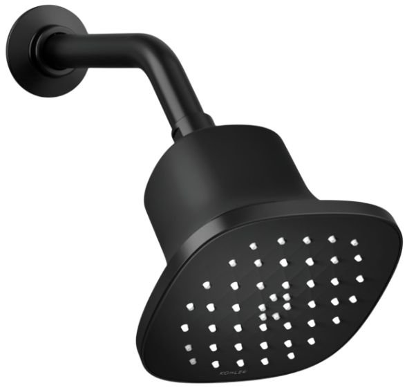 KOHLER® Cinq® Matte Black 2.5 GPM Square Single-Function Filtered Showerhead-0