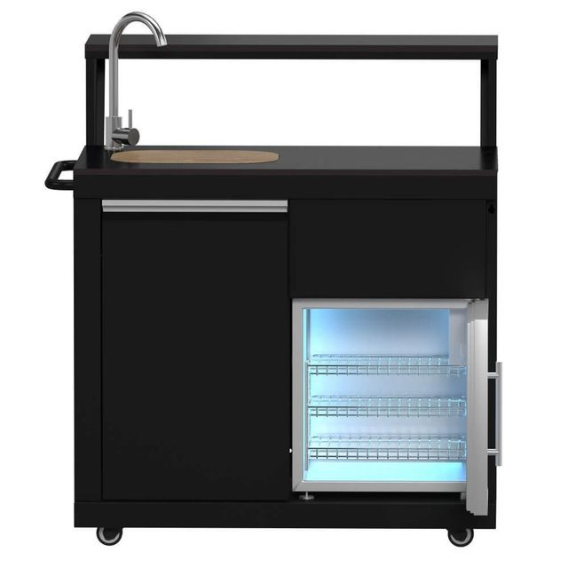 FORNO® Alta Qualita 3 Burner 90" Black Outdoor Kitchen Kit-4