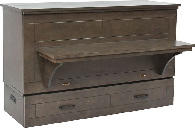 CabinetBed Inc.™ Studio Pebble Grey Folding Queen Bed-2