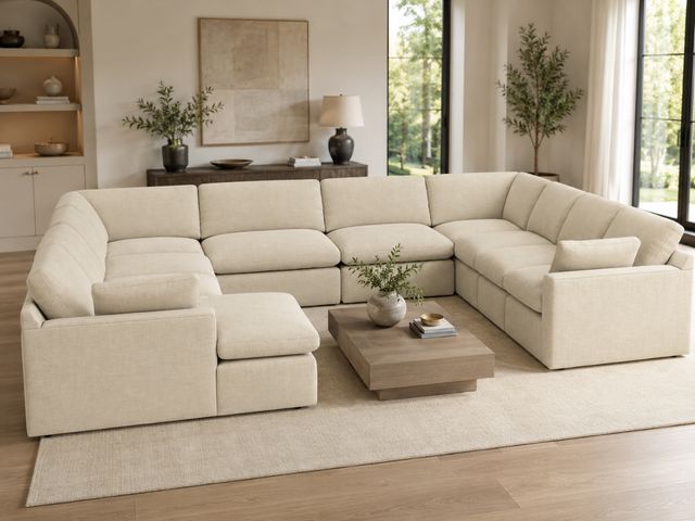 Benchcraft® Elyza 10-Piece Linen U-Shape Sectional and Chaise-2
