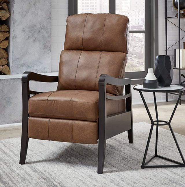 Best® Home Furnishings Customizable Ryberson Leather Manual High Leg Recliner with Dark Walnut Legs-3