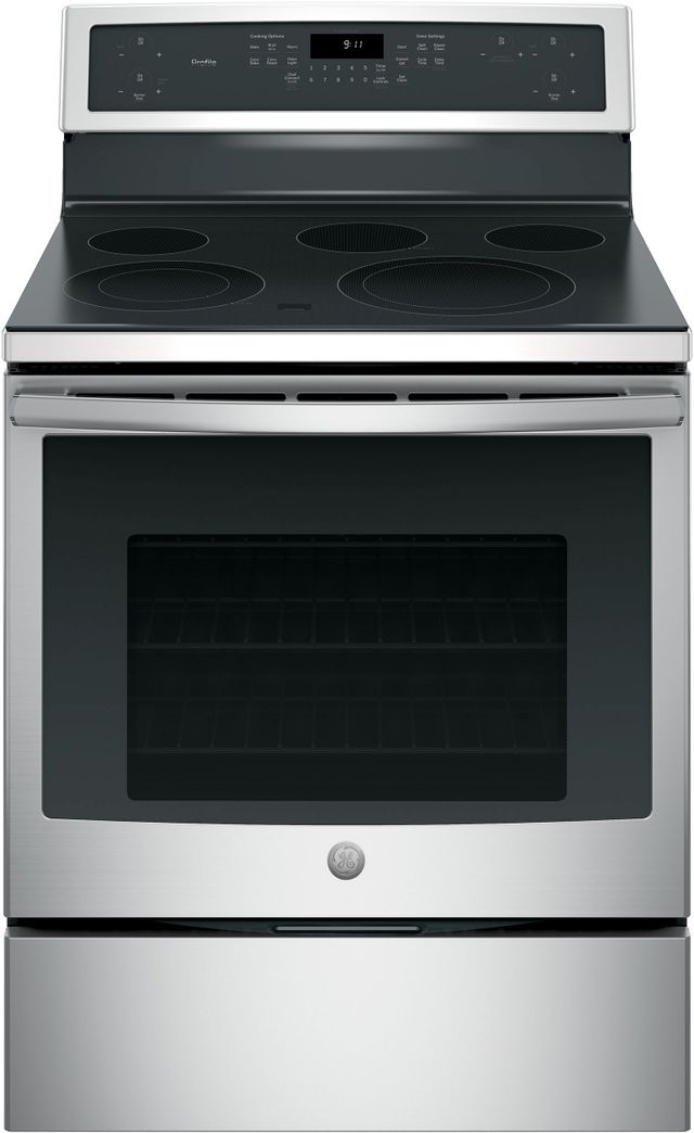GE Profile™ Series 29.88" Stainless Steel Free Standing Electric Range