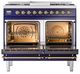 Ilve® Nostalgie II Noblesse 40'' Midnight Blue Pro Style Dual Fuel Range with Brass Trim-2