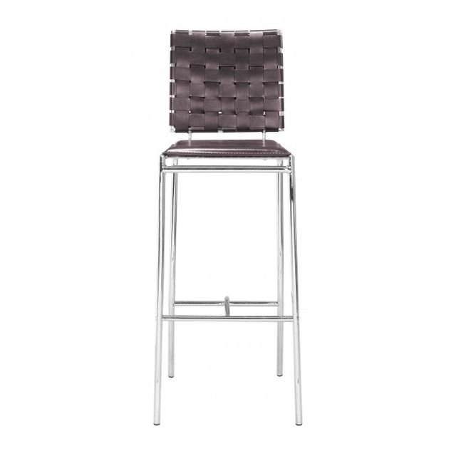 Zuo® Modern Criss Cross Espresso Bar Chair-2