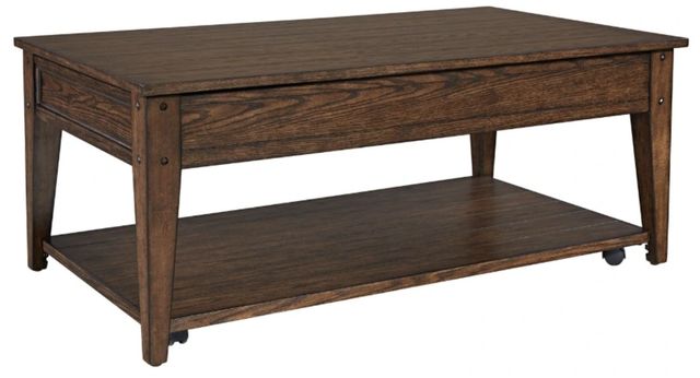 Liberty Furniture Lake House Rustic Brown Oak Lift Top Cocktail Table-0