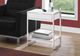Monarch Specialties Inc. Glossy White 24"H Chrome Metal Accent Table with Shelf-2