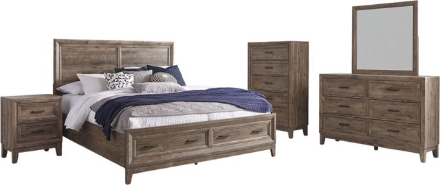 Liberty Furniture Ridgecrest 5-Piece Cobblestone King Storage Bedroom Set-0