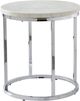 Steve Silver Co. Echo White End Table with Chrome Base-0
