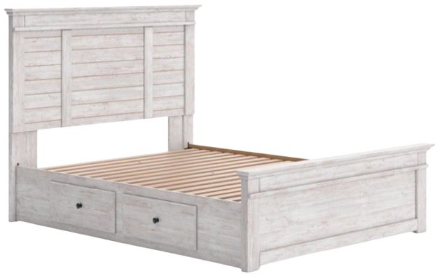 Signature Design by Ashley® Makidern Whitewash Queen Panel Storage Bed-2