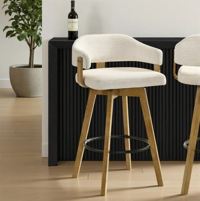 Armen Living Callah 3-Piece Amber Glow/White Barstool Set-1