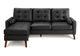 Monarch Specialties Inc. Black 85" Faux Leather Sofa Lounger and Reversible Chaise with 2 Pillows-0
