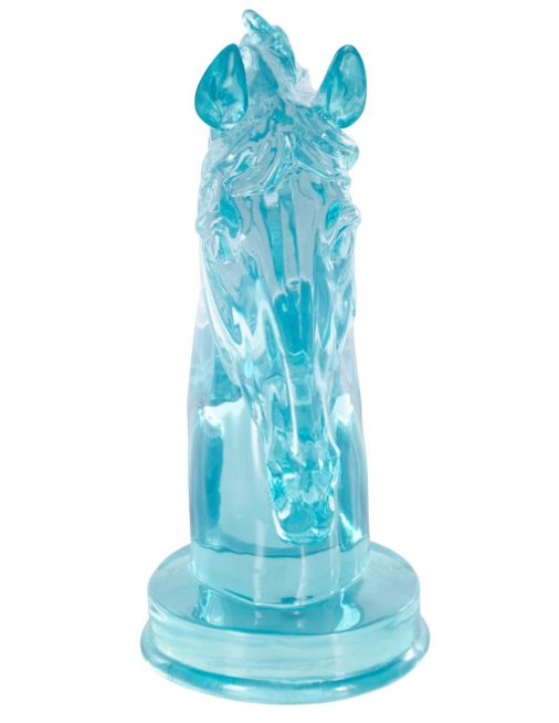 Deco Marche Cosmoliving by Cosmopolitan Light Blue Horse Tinted Decorative Sculpture-1
