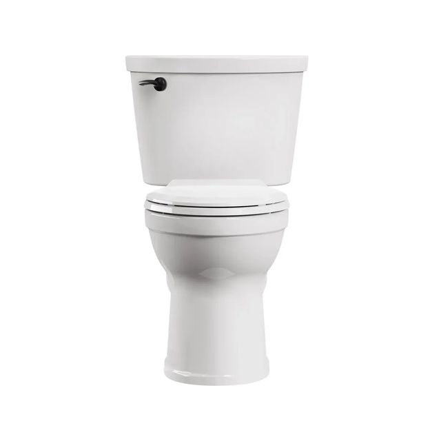 American Standard Champion White Champion® PRO Two-Piece Chair Height Elongated Toilet with Matte Black Trip Lever Less Seat 1.28 gpf/4.8 Lpf -1